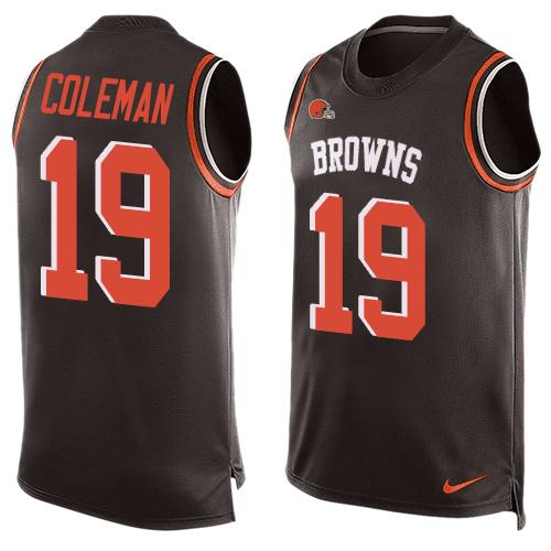 Nike Browns #19 Corey Coleman Brown Team Color Men's Stitched NFL Limited Tank Top Jersey - Click Image to Close
